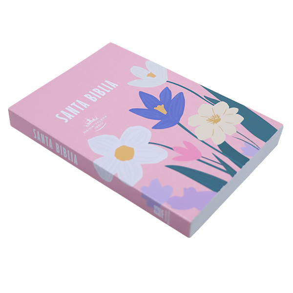Biblia Reina Valera 1960 Chica Letra Chica Rústica Flores Rosa RVR040e DF 