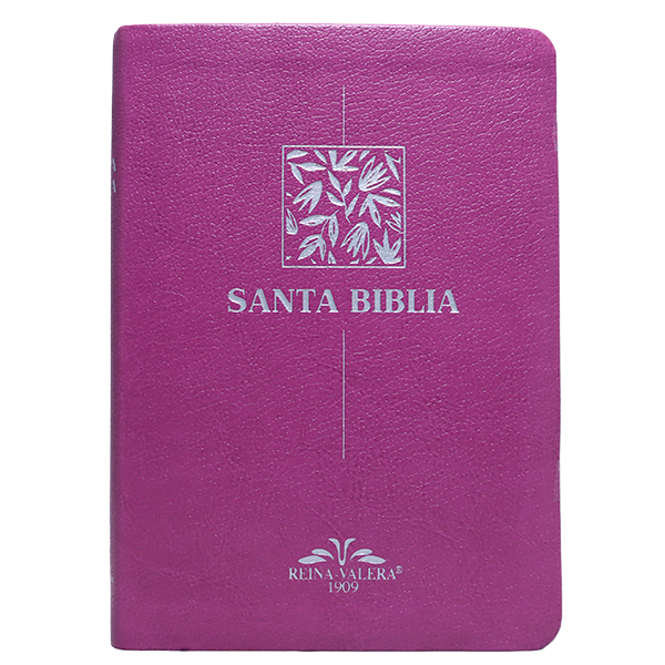 Biblia Reina Valera 1909 Mediana Letra Chica Imitación Piel Púrpura VR055 SS 