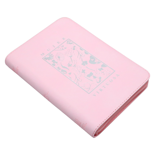 Biblia Mujer Virtuosa Reina Valera 1960 Mediana Letra Grande Imitación Piel Rosa Cierre PJR [RVR066ZLGPJR] 