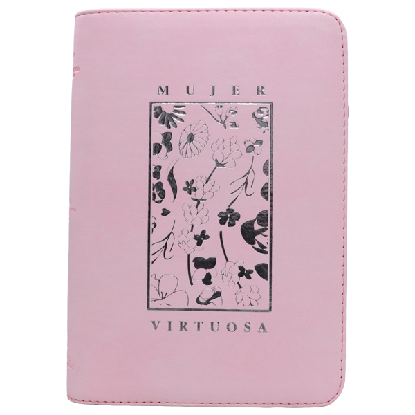 Biblia Mujer Virtuosa Reina Valera 1960 Mediana Letra Grande Imitación Piel Rosa Cierre PJR [RVR066ZLGPJR] 
