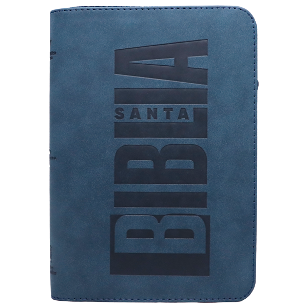Biblia El Camino La Verdad y La Vida Reina Valera 1960 Mediana Letra Grande Imitación Piel Azul Código QR [RVR066LGZPJR]  