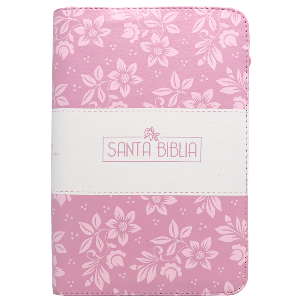 Biblia Reina Valera 1960 Mediana Letra Grande Imitación Piel Rosa Cierre PJR Código QR [RVR065cZLGPJR] 