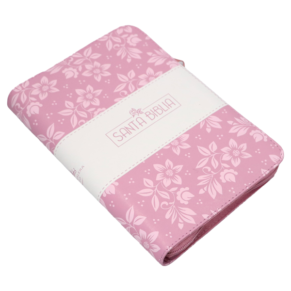 Biblia Reina Valera 1960 Mediana Letra Grande Imitación Piel Rosa Cierre PJR Código QR [RVR065cZLGPJR] 