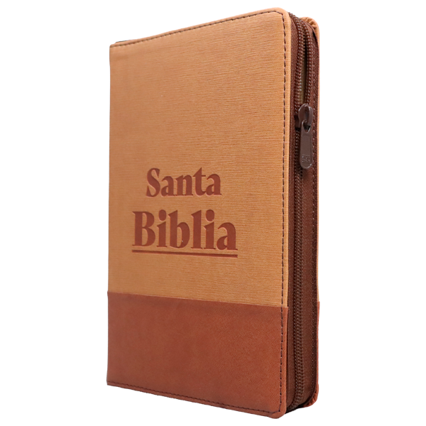 Biblia Reina Valera 1960 Mediana Letra Grande Imitación Piel Camel/ Café QR Cierre Índice PJR [RVR066cLGZTIPJR]  