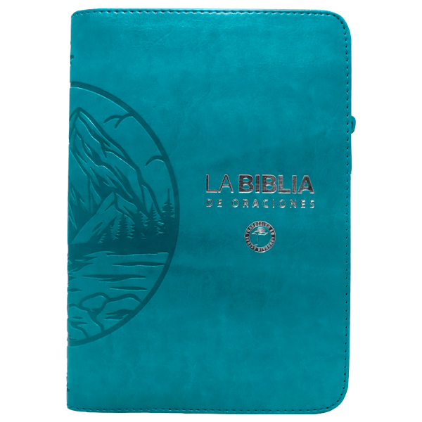 Biblia Oraciones Traducción Lenguaje Actual Mediana Letra Grande Imitación Piel Azul Turquesa Cierre PJR [TLA066ZLGPJR]  