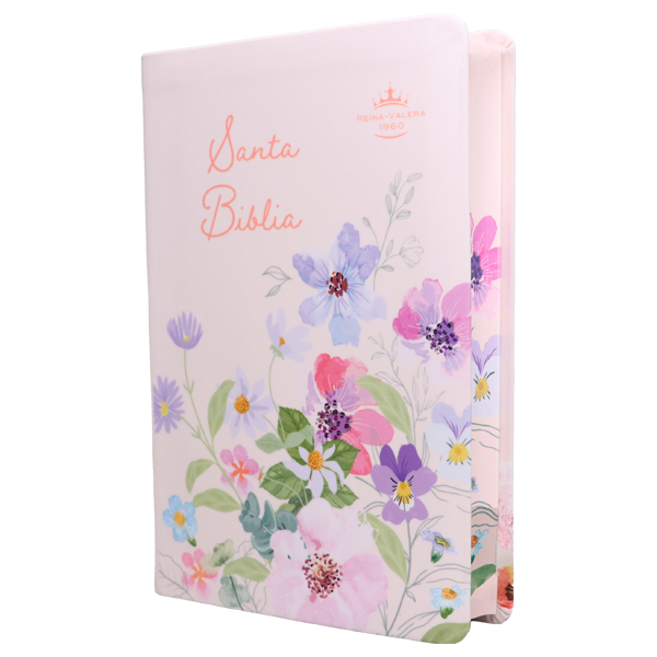 Biblia Reina Valera 1960 Mediana Letra Gigante 14 pts Imitación Piel PU RVR065cLGiPJR Flower 