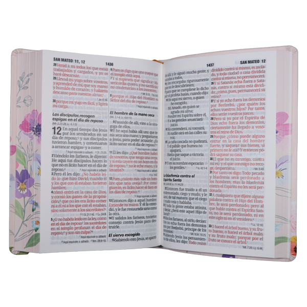 Biblia Reina Valera 1960 Mediana Letra Gigante 14 pts Imitación Piel PU RVR065cLGiPJR Flower 
