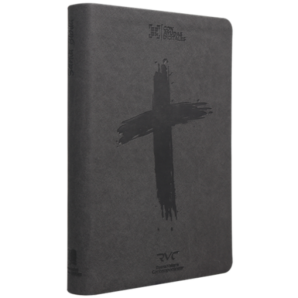 Biblia Reina Valera Contemporánea Mediana Letra Grande Imitación Piel Gris QR [RVC066cLG PJR]