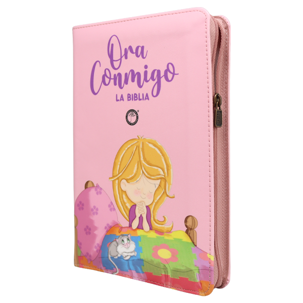 Biblia Infantil Ora Conmigo Traducción Lenguaje Actual Mediana Letra Grande Imitación Piel Rosa [TLA.66LGPZPJR] 