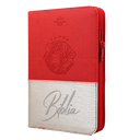 Biblia Reina Valera 1960 Mediana Letra Grande Imitación Piel Beige/Rojo Código QR [RVR066cLGZTIPJR] 