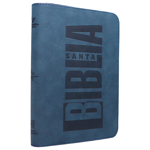 Biblia El Camino La Verdad y La Vida Reina Valera 1960 Mediana Letra Grande Imitación Piel Azul Código QR [RVR066LGZPJR]  