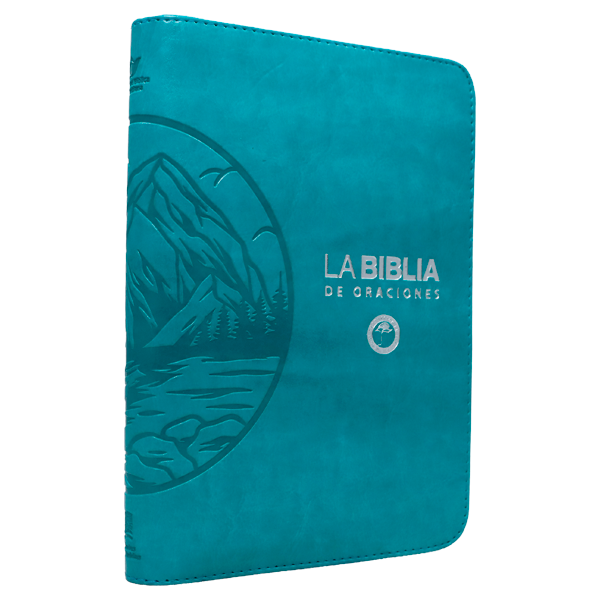 Biblia Oraciones Traducción Lenguaje Actual Mediana Letra Grande Imitación Piel Azul Turquesa Cierre PJR [TLA066ZLGPJR]  