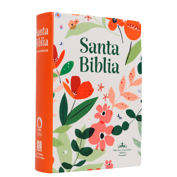 Biblia Reina Valera 1960 Mediana Letra Gigante 14 pts Vinil RVR062cLGiPJR Flora 