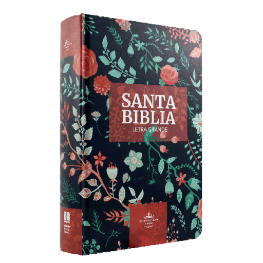 [7899938422144] Biblia Reina Valera 1960 Mediana Letra Grande Tapa Dura Azul Flores Canto Bronce [RVR063CLGPJR]