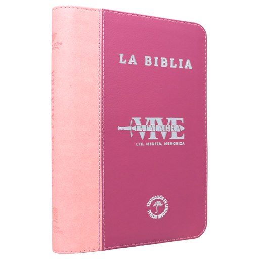[9786287781092] Biblia Vive la Palabra Traducción Lenguaje Actual Mediana Letra Grande Imitación Piel Rosa/ Fucsia Cierre [TLA.66LGZT] 