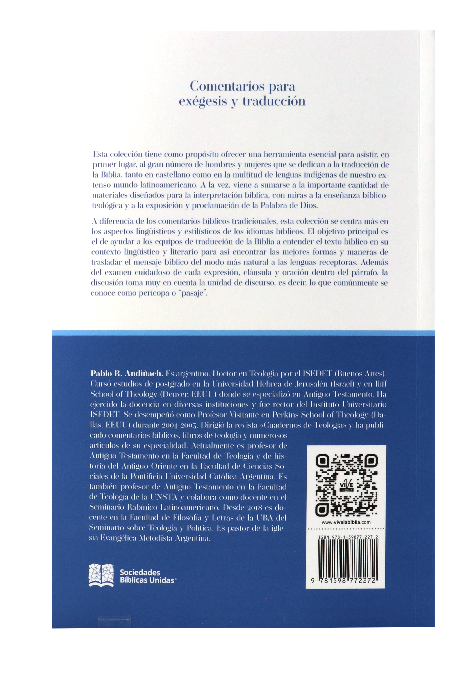 Comentario Bíblico Exagético y de Traducción Éxodo