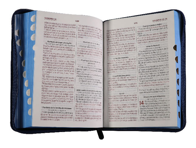 Biblia Reina Valera 1960 Mediana Letra Grande Jeans Azul Código QR [RVR054cJZTILGaPJR]