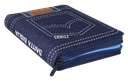 Biblia Reina Valera 1960 Mediana Letra Grande Jeans Azul Código QR [RVR054cJZTILGaPJR]