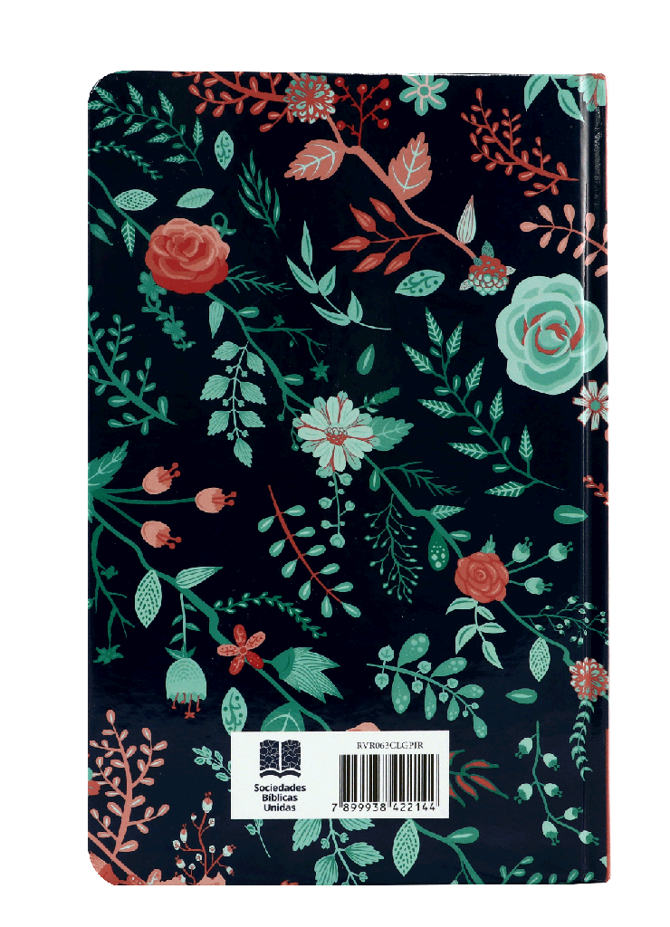 Biblia Reina Valera 1960 Tapa Dura Azul Flores Canto Bronce [RVR063CLGPJR]