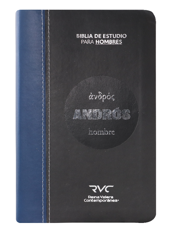 Biblia de Estudio Andrós Reina Valera Contemporánea Imitación Piel Azul/Negro [RVC066EEcTI-AND]