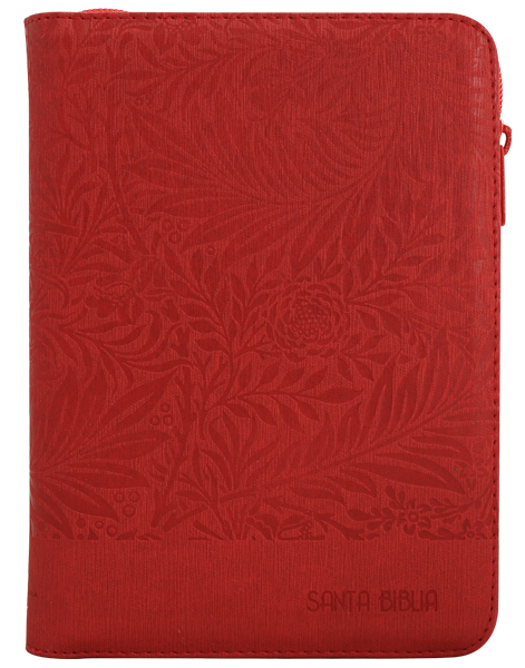 Biblia Reina Valera 1960 Mediana Letra Grande Imitación Piel Rojo Hojitas QR [RVR056cZTILG PJR]