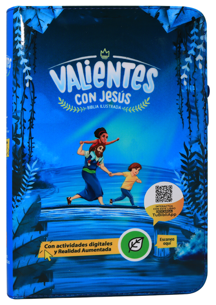 Biblia Infantil Reina Valera Contemporánea Mediana Letra Grande Vinil Azul QR Realidad Aumentada [RVC062PJRPZLG]