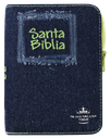 Biblia Reina Valera 1960 Bolsillo Letra Chica Mezclilla Azul Verde [RVR024cJZTILMa PJR]