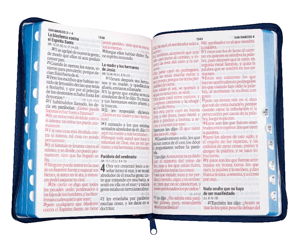 Biblia Reina Valera 1960 Grande Letra Gigante Imitación Piel Azul Flores [RVR086ZTILSGiPJR]