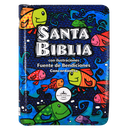 Biblia Infantil Ilustrada Fuente de Bendiciones Reina Valera 1960 Chica Letra Mediana Azul Peces [RVR045cPLMFBTIZ]