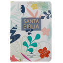 Biblia Reina Valera 1960 Mediana Letra Grande Tapa Semiflexible Blanca Flores [RVR.61cLGPJR]