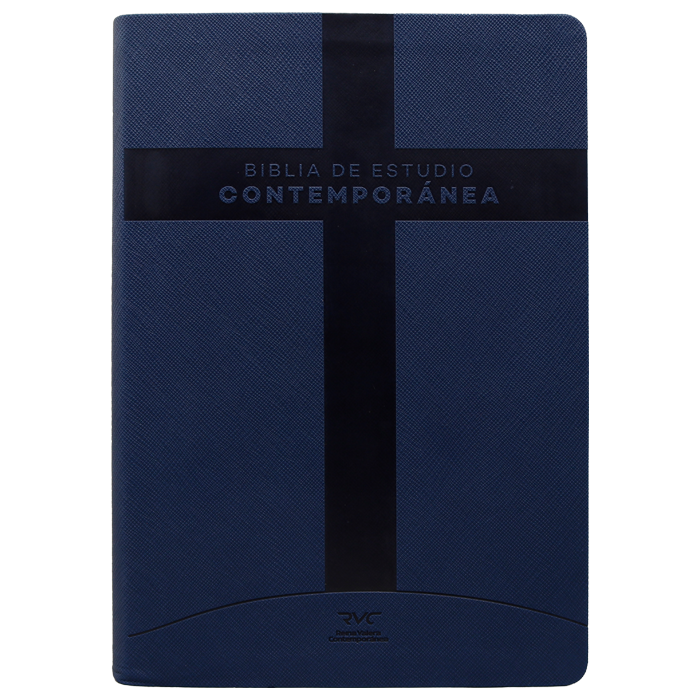 Biblia de Estudio Reina Valera Contemporánea Grande Letra Mediana Imitación Piel Azul Oscuro [RVC086EEC]