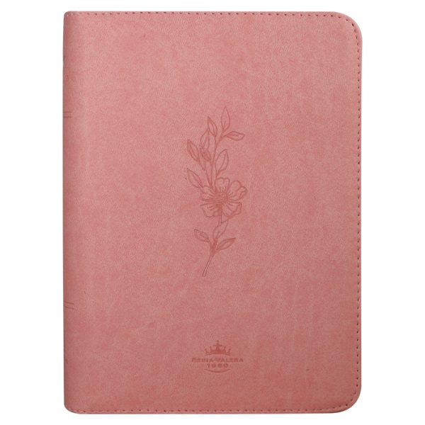 Biblia Reina Valera 1960 Mediana Letra mediana Imitación piel Rosa Flor QR [RVR056cZTILGPJR]