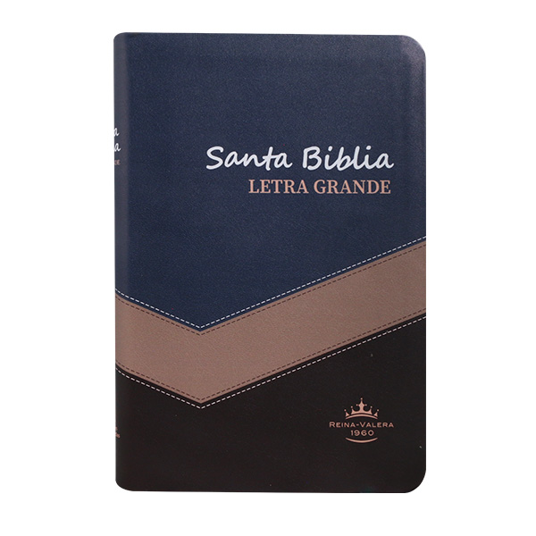 Biblia Reina Valera 1960 Mediana Letra Grande Imitación Piel Azul Beige [RVR065cLG PE LM] 