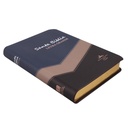 Biblia Reina Valera 1960 Mediana Letra Grande Imitación Piel Azul Beige [RVR065cLG PE LM] 