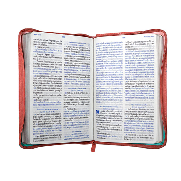 Biblia Valiosa Traducción Lenguaje Actual Mediana Letra Grande Imitación piel Rosa Verde [TLA066LGZPJR] 