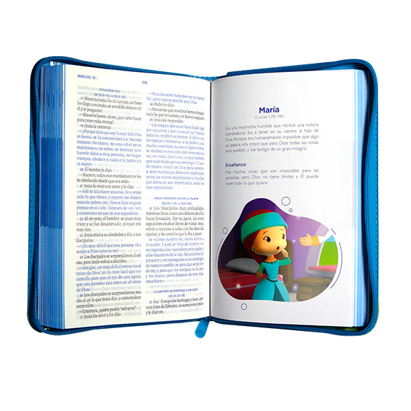 Biblia Infantil Sé Un Héroe Traducción Lenguaje Actual Mediana Letra Grande Vinil Azul [TLA062LGPZaPJR] 