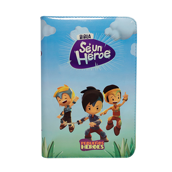 Biblia Infantil Sé Un Héroe Traducción Lenguaje Actual Mediana Letra Grande Vinil Azul [TLA062LGPZaPJR] 