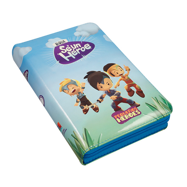 Biblia Infantil Sé Un Héroe Traducción Lenguaje Actual Mediana Letra Grande Vinil Azul [TLA062LGPZaPJR] 