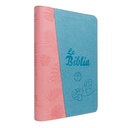 Biblia Traducción Lenguaje Actual Mediana Letra Grande Imitación Piel Verde Menta Rosa Hojas [TLA066LGZPJR] 