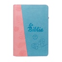 Biblia Traducción Lenguaje Actual Mediana Letra Grande Imitación Piel Verde Menta Rosa Hojas [TLA066LGZPJR] 