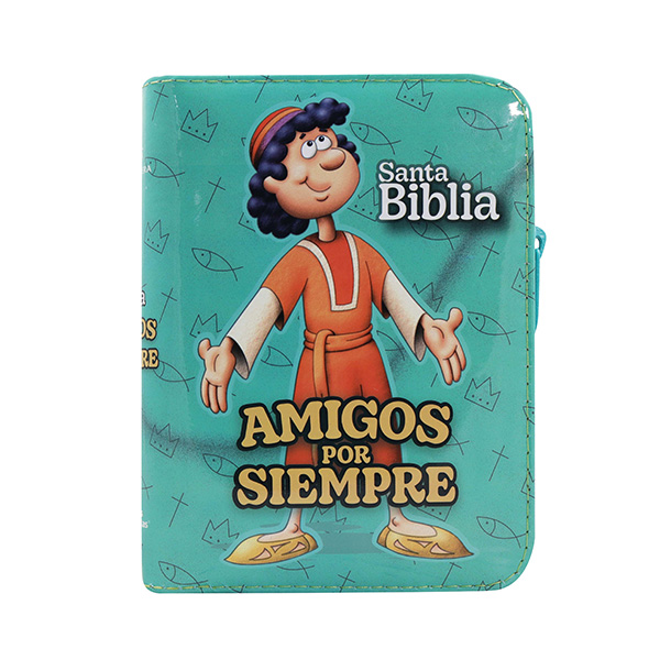 Biblia Infantil Amigos por Siempre Reina Valera 1960 Tamaño Bolsillo Letra Mediana Vinil Verde [RVR022cdPZPJRa] 