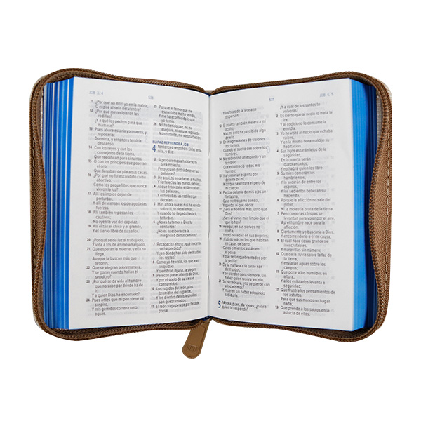 Biblia Reina Valera 1960 Mini-Bolsillo Letra Chica Imitación Piel Beige Cierre [RVR016ZPJR]