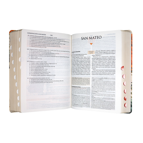 Biblia de Estudio Teológico Reina Valera 1960 Mediana Letra Mediana Tela Flor naranja [RVR084cLGEETI-BET]