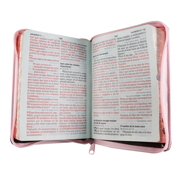 Biblia Reina Valera 1960 Mediana Letra Super Gigante Imitación Piel Rosa/Marrón Quinceañera [RVR046cLGPJRZTI] 