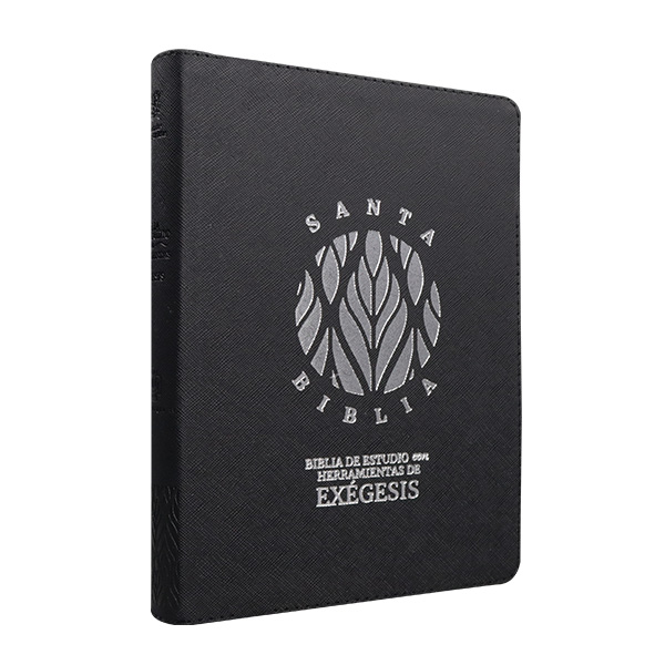 Biblia de Estudio Exégesis Reina Valera 1995 Grande Letra Mediana Imitación Piel Negro/Sello Plata [RVR95086cEELM] 
