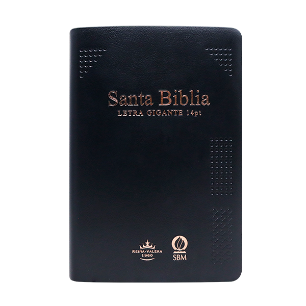 Biblia Reina Valera 1960 Mediana Letra Gigante Vinil Negro Canto Cobre Afinidad  RVR062cLGiPJR-MEX