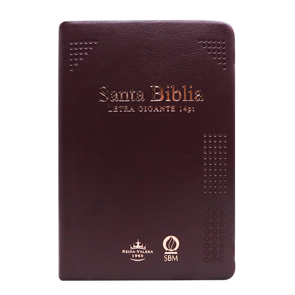 Biblia Reina Valera 1960 Mediana Letra Gigante Vinil Vino Canto Cobre Afinidad  RVR062cLGiPJR-MEX