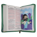 Biblia Infantil Ora Conmigo Traducción Lenguaje Actual Mediana Letra Grande Imitación Piel Verde [TLA.66LGPZPJR] 