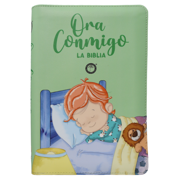 Biblia Infantil Ora Conmigo Traducción Lenguaje Actual Mediana Letra Grande Imitación Piel Verde [TLA.66LGPZPJR] 