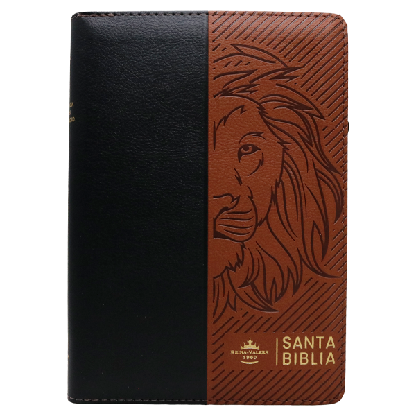 Biblia Reina Valera 1960 Mediana Letra Gigante Imitación Piel León Azul/Marrón [RVR066cLGiPJRZTI] 